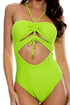 Luli Fama Amazonia Drawstring Halter Cut Out One Piece